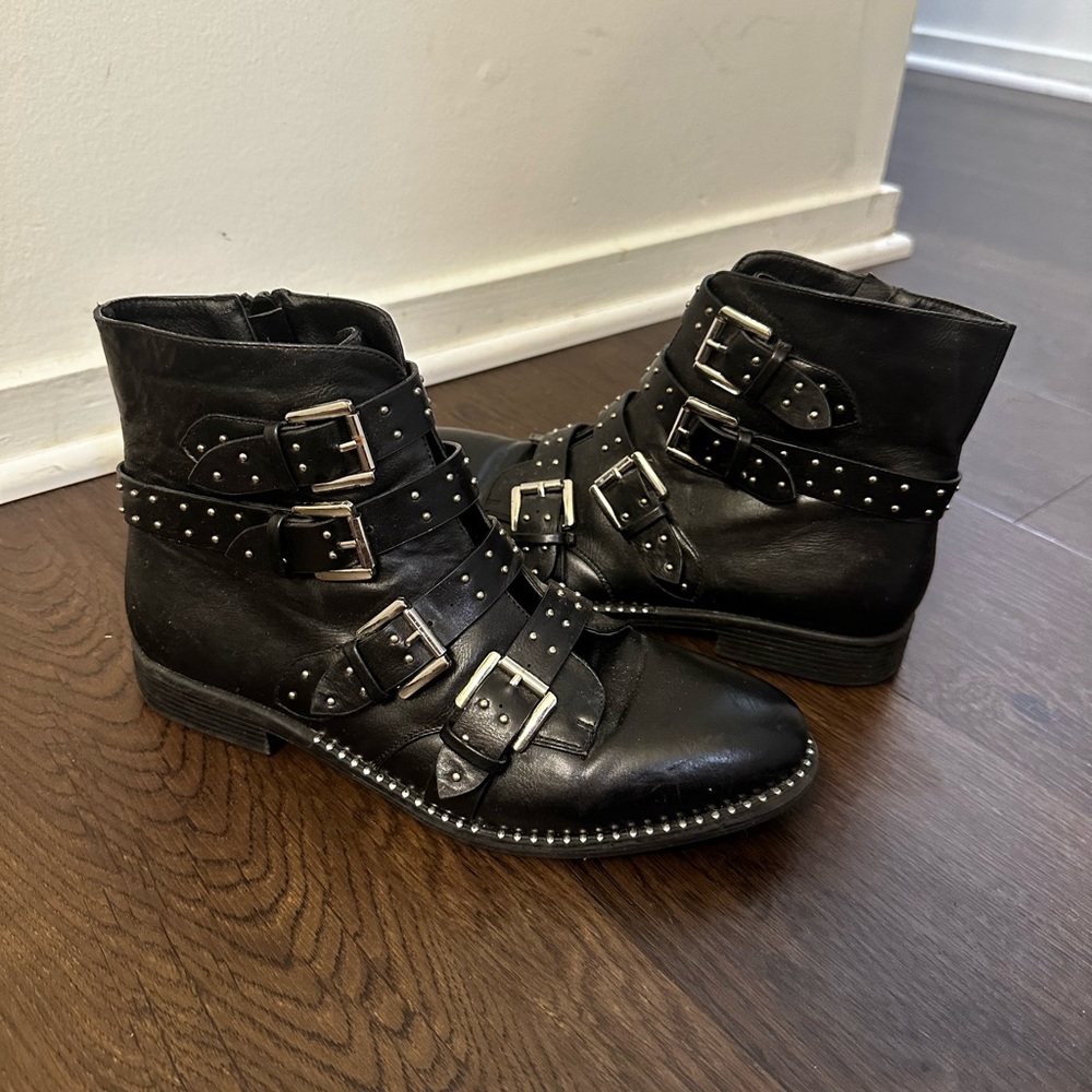 Steven madden buckle ankle boots